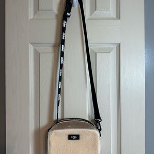 UGG Shearling Cream and Black Crossbody Bag